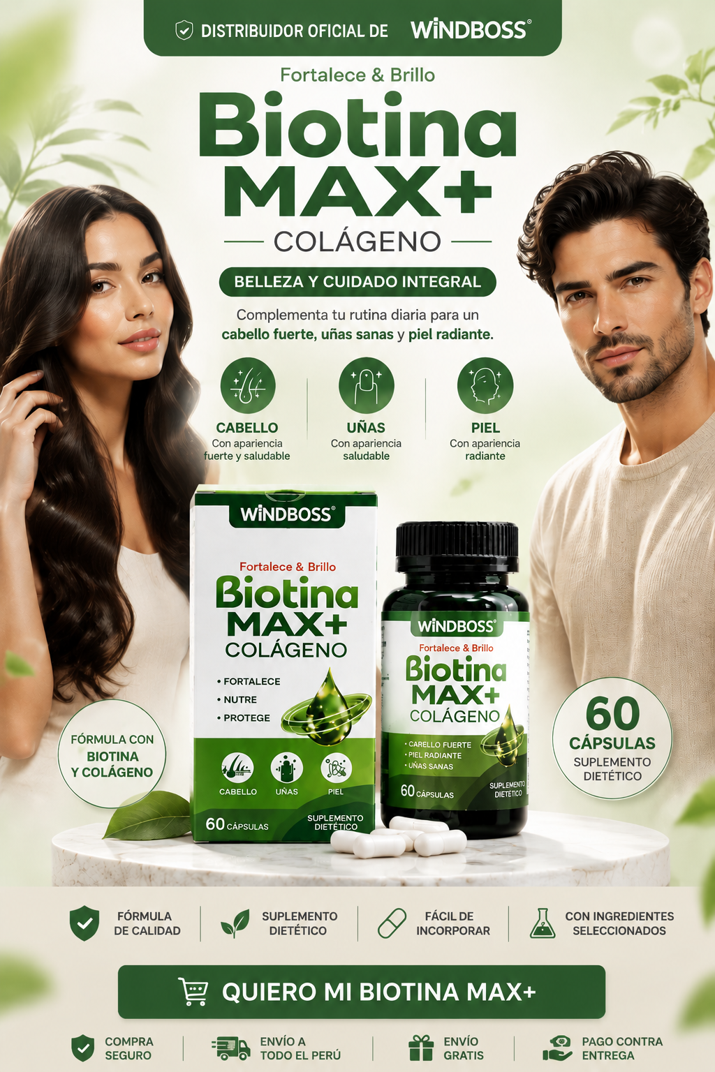 BIOTINA MAX+ COLÁGENO l ¡FORTALECE TU CABELLO DESDE ADENTRO!