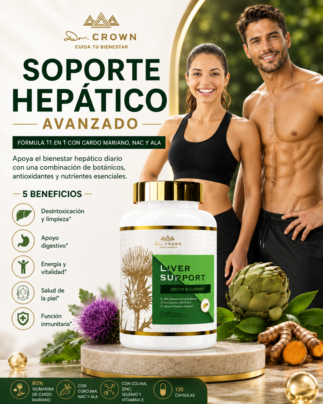 Suplemento limpieza del hígado, desintoxicación y reparación