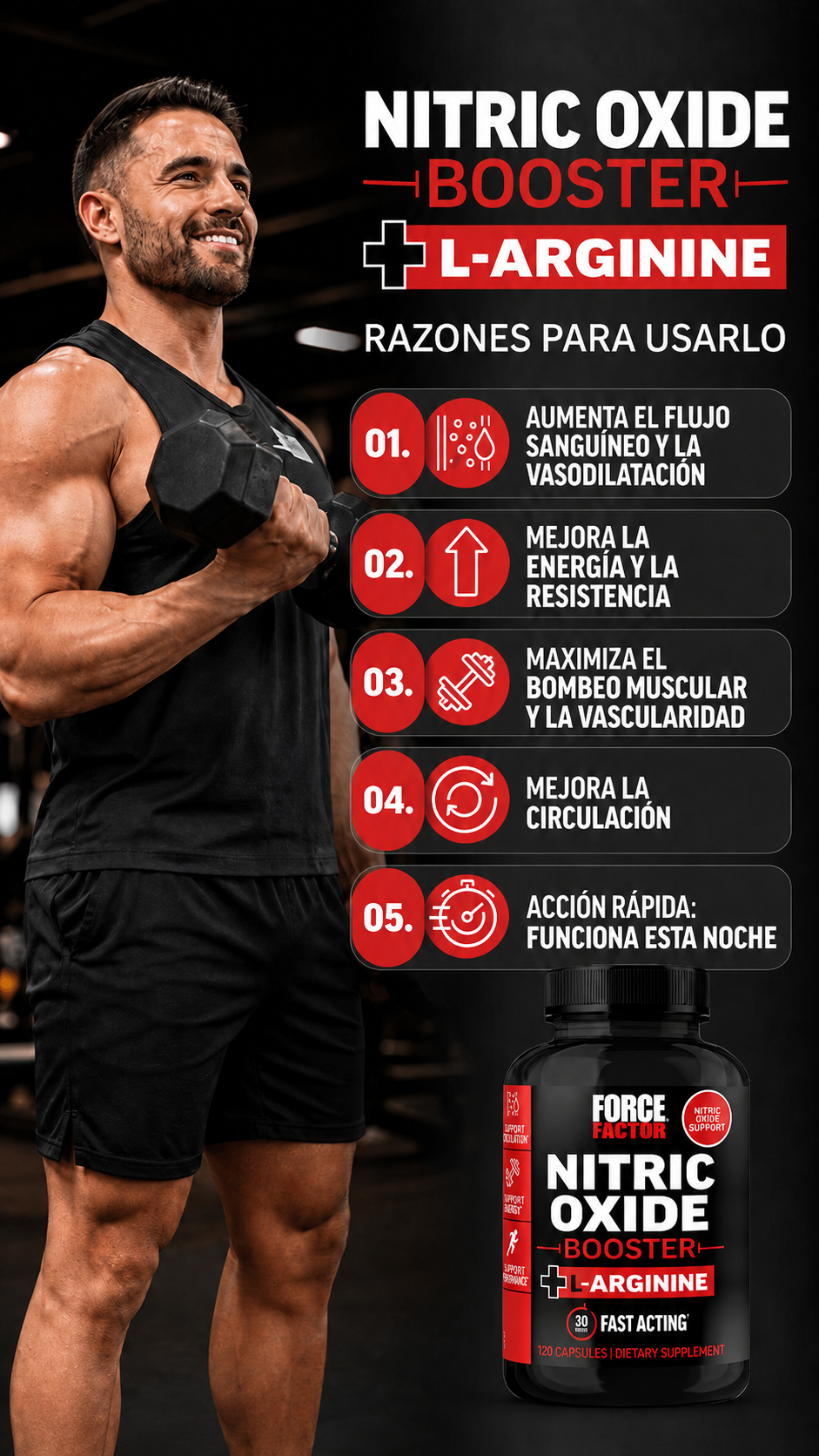 Snap Nitric Oxide Booster 60 Cápsulas Sabor Natural