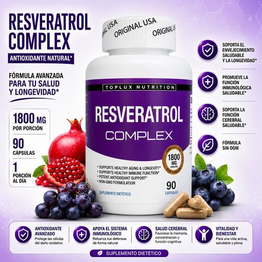 Resveratrol Complex Antioxidante 1800mg (90 capsulas)