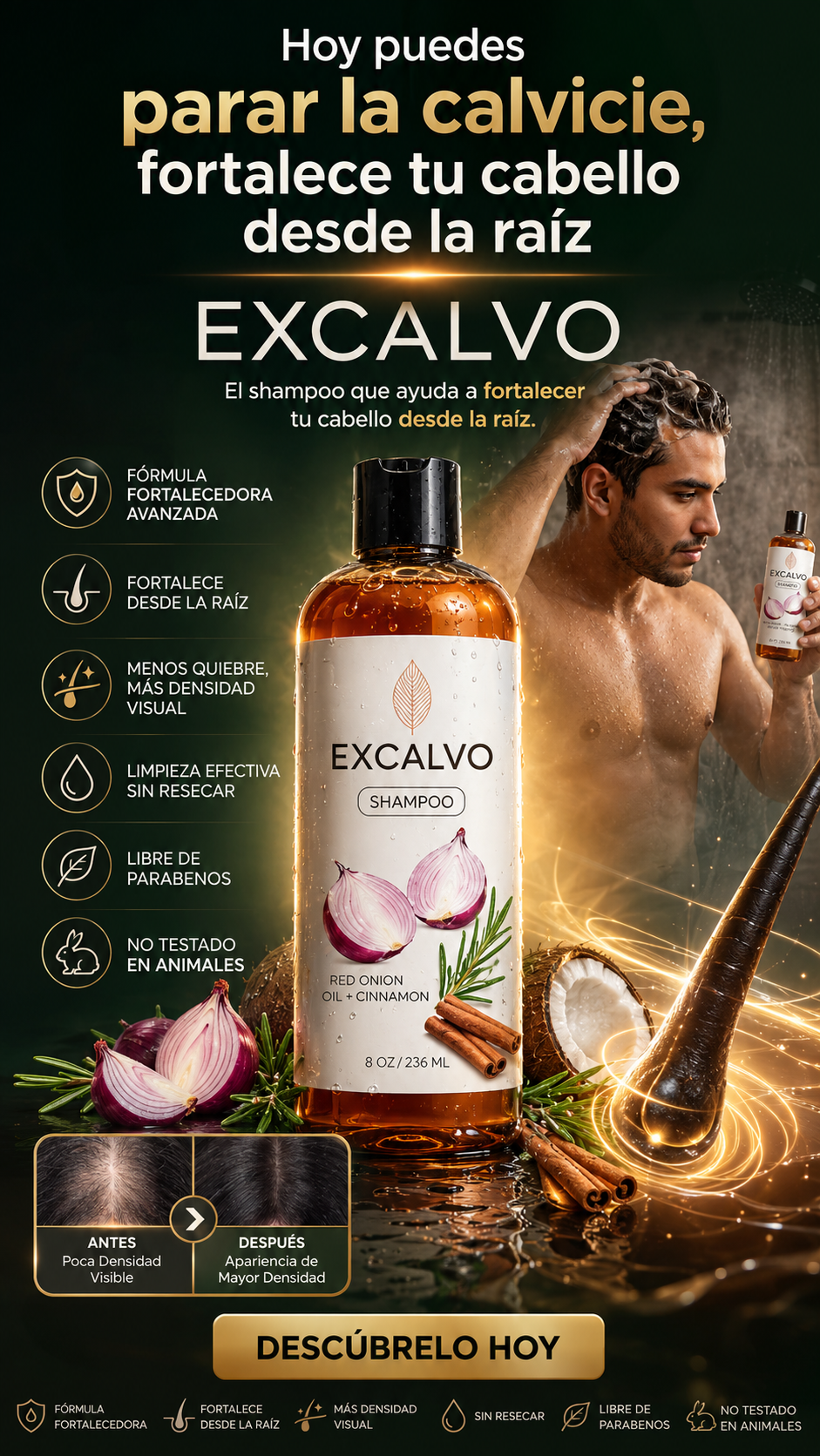 EXCALVO Shampoo Anticaída Natural